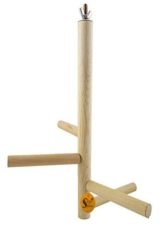 Sage Square 10 Inches / 25.5 cm Natural Wood 4 Stage Playful Climbing Cage Accessory Hanging Perch Bird Stand/Toy - Image 2